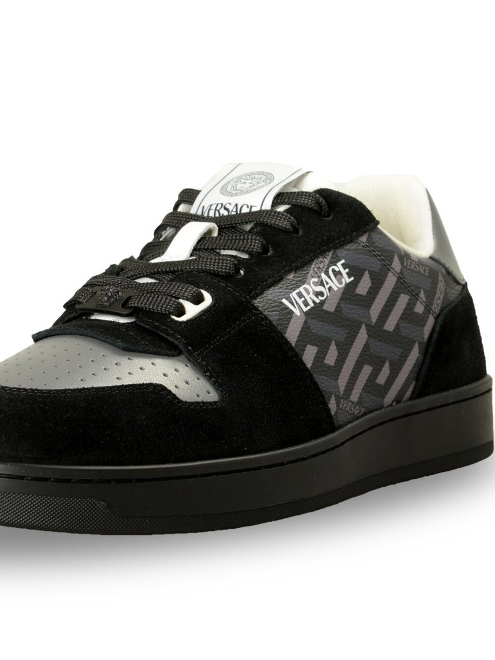 Versace Men's "The Greek Print" Leather & Suede Sneakers Shoes US 13 IT 46 - Picture 8 of 8